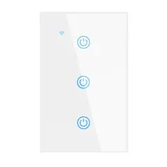 OEM - Interruptor Inteligente Wifi Táctil 3 Botones Con/Sin Neutro Blanco