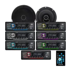 AIWA - Combo Autoradio Bluetooth Desmontable 2 Parlantes 16cm CAW-2016BT Auto Radio