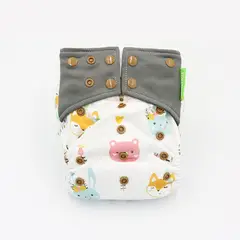 EKOALITAS - Pañal Ecológico Doble Barrera Unitalla - Animales y Flor