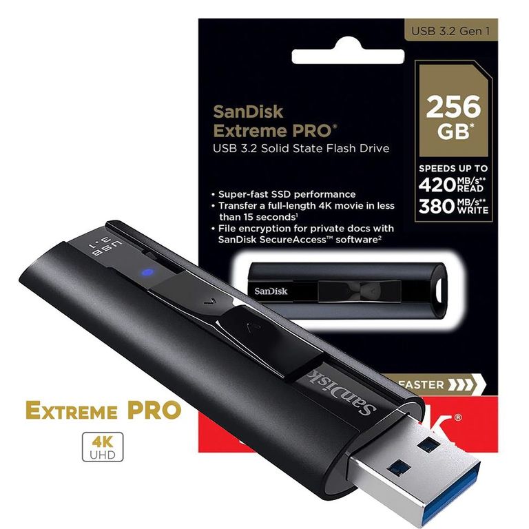 USB Extreme PRO 3.2 Speed 420mb/s 256GB 4K Pendrive