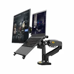 NB NORTH BAYOU - Rack Soporte Hidráulico Doble Para Laptop y Monitor