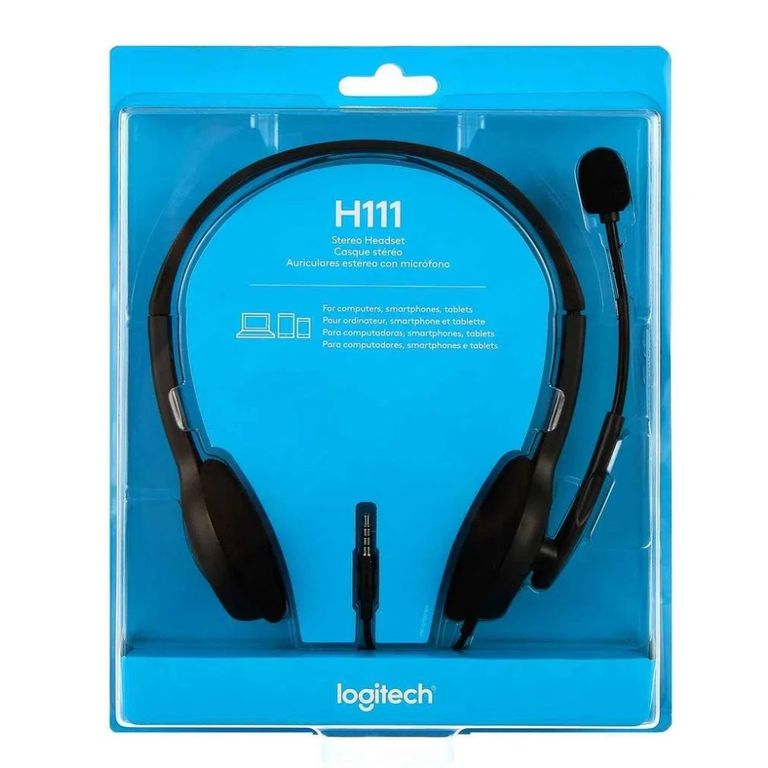 Audífonos con Mircrof H111 Stereo jack 3,5 mm Negro