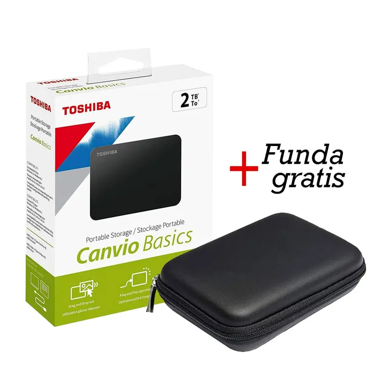 DISCO DURO EXTERNO 2TB USB 3.0 CANVIO BASICS + FUNDA