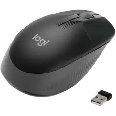 LOGITECH - Mouse m190 inalámbrico usb ergonómico - negro gris