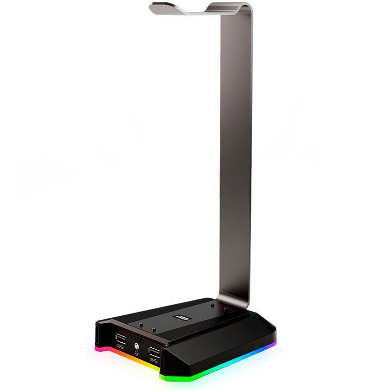 Soporte de audifono gamer vgs atlas aluminio puertos usb a