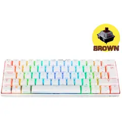 VSG - Teclado gamer mecánico mintaka 60 blanco - marrón