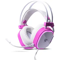 VSG - Audifono gemini blanco con rosa led alámbrico 35mm