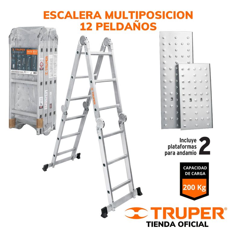 Escalera Multiposición 12 peldañosTruper