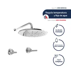 VAINSA - Mezcladora para ducha night con salida minimalista con botón