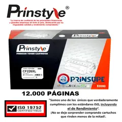 PRINSTYLE - TONER 12.000 Pág 26A - 26X p/ impresoras HP M402DN, M426DN