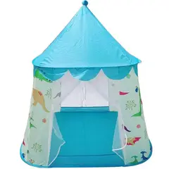 GENERICO - Carpa Casita Armable Estampado Dinosaurio - Celeste