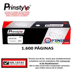 PRINSTYLE - TONER 83A - CF283A PÁG 1.600 PÁG . ISO 19752