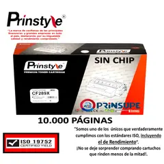 PRINSTYLE - TONER 89X CF289X -SIN CHIP- 10.000 PÁG ISO RENDIMIENTO 19752