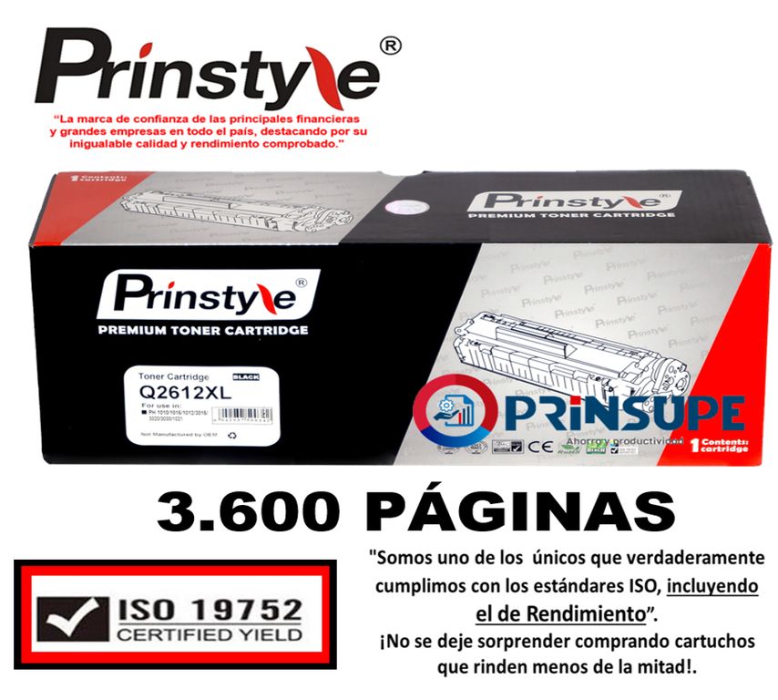 TONER DE 3.600 PÁG. 12A Q2612A -ALTO RENDIMIENTO-