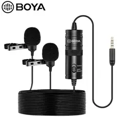 BOYA - Micrófono Pechero Doble Solapero para Cámaras Celulares BY-m1dm