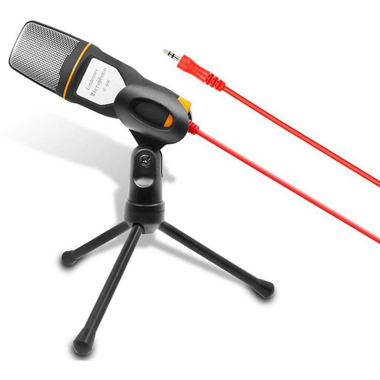 Microfono condensador sf 666 youtube skype semi profesional - negro