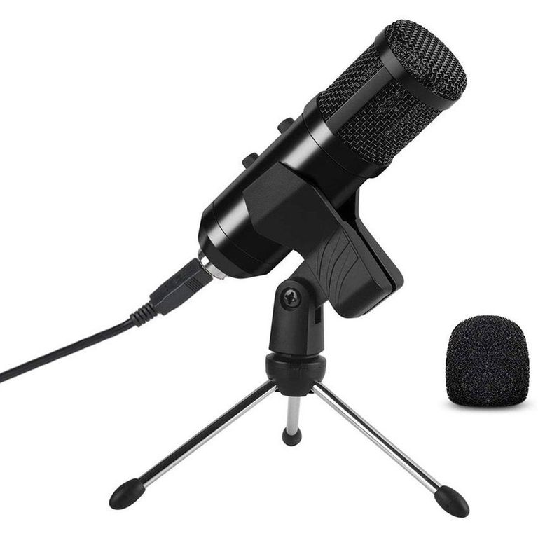 Micrófono de condensador con trípode usb para estudio de grabación