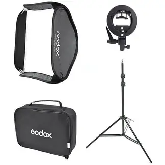 GODOX - Kit Softbox 60x60cm Bracket tipo S Estuche y soporte Trípode