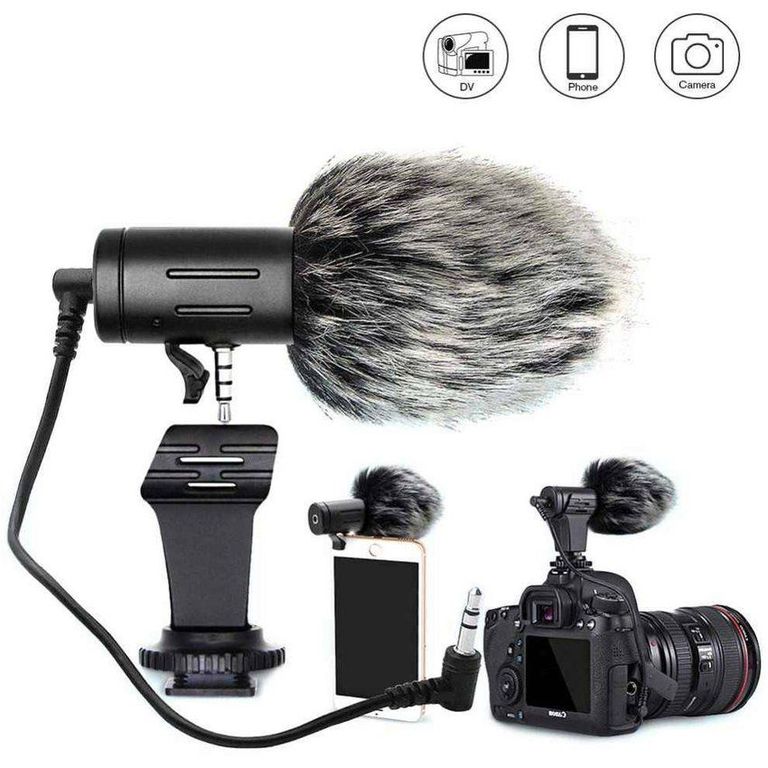 Micrófono condensador 35mm para celular y cámaras dsrl