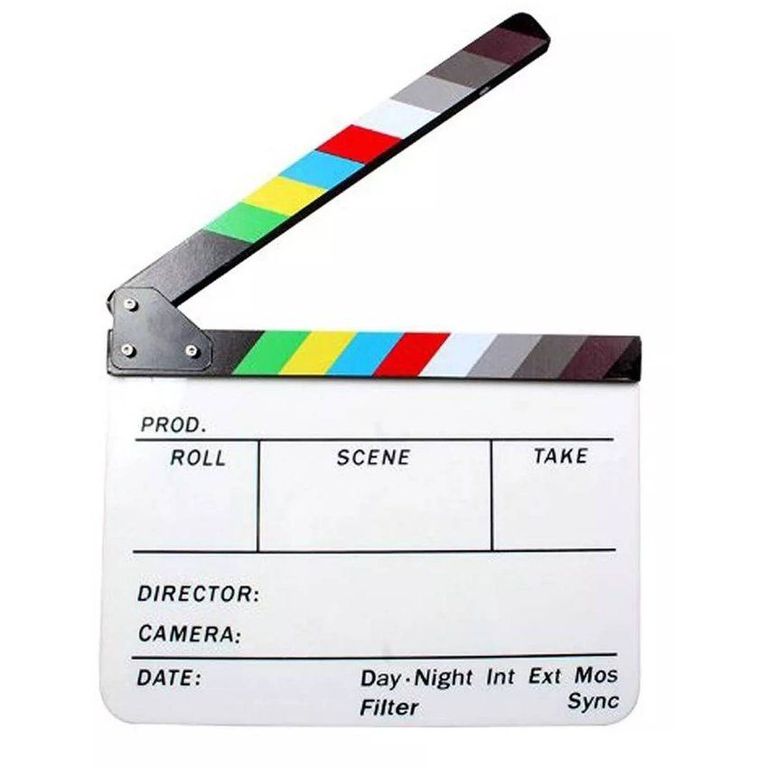 Claqueta Acrilica Magnetica Video Clapper Producciones Cine