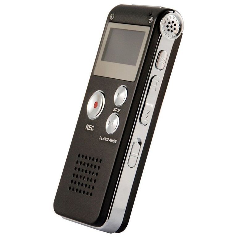 Grabadora de Voz Digital Portátil 8GB Periodista - Negro