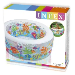 INTEX - - Piscina Inflable modelo acuario Base acolchada