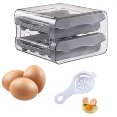 GENERICO - Porta huevos Acrílico doble bandeja alacena huevera para refrigeradora