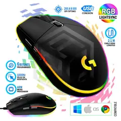 LOGITECH - MOUSE G203 - NEGRO