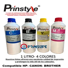 GENERICO - TINTA 1 LITRO UV 04 COLORES COMPATIBLE HP CANON BROTHER