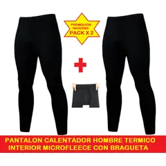 OEM - PACK X 2 PANTALON HOMBRE INTERIOR CALENTADOR FRIO INVIERNO VIAJE MINA