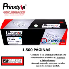 PRINSTYLE - TONER 130X CF351X CYAN 1.500PÁG.ISO DE RENDIMIENTO 19752