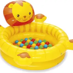 BESTWAY - Piscina Inflable Infantil León con 50 pelotitas de Colores