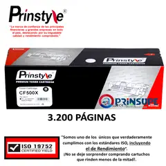 PRINSTYLE - TONER 202X CF500X NEGRO 3.200 PÁG.ISO DE RENDIMIENTO 19752