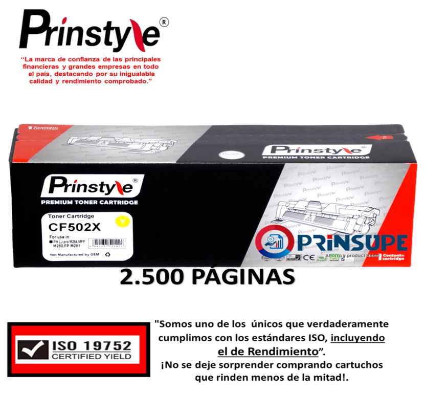 TONER 202X CF502X YELLOW 2.500 PÁG.ISO DE RENDIMIENTO 19752