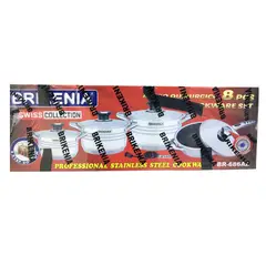 GENERICO - Juego de ollas BRIKENIA de acero Quirúrgico de 8 piezas