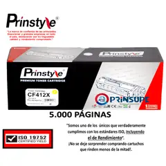 PRINSTYLE - TONER CF412X YELLOW 5.000 PÁG.ISO DE RENDIMIENTO 19752