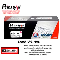 PRINSTYLE - TONER CF413X MAGENTA 5.000 PÁG.ISO DE RENDIMIENTO 19752
