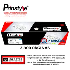 PRINSTYLE - TONER 204X CF511X CYAN 2.300PÁG ISO DE RENDIMIENTO 19752