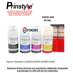 PRINSTYLE - PACK DE TINTAS COMPATIBLE EPSON 544 (70ML) 4 COLORES