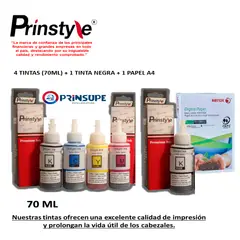 PRINSTYLE - TINTA COMAPTIBLE 664 (70ML/)+1TINTA DE REGALO + PAPEL A4