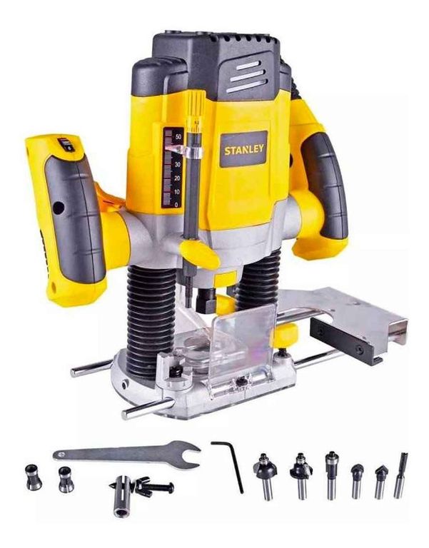 Ruteadora 1/4" 1200 W 27000 Rpm 55 mm + 6 Fresas SRR1200-B2