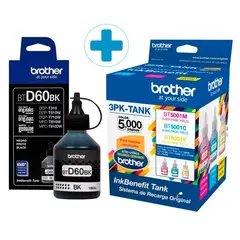 BROTHER - Pack 4 Tintas TD-60BK + PACK 3 TINTAS