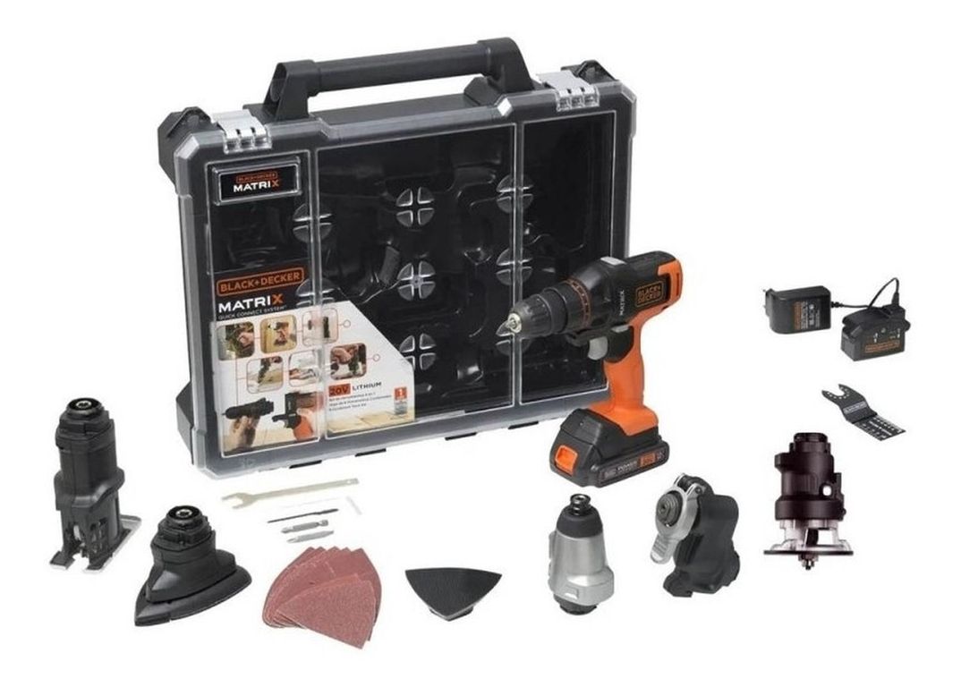 Taladro InalÃ¡mbrico 20V Matrix Kit 6 en1 Black + Decker MTX20K6A-B2C.