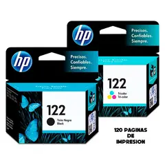 HP - Pack de tinta 122 Tricolor Y Negro