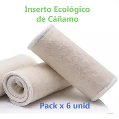 GENERICO - Inserto de Cáñamo- Pañal Ecológico de Tela - Pack x 6