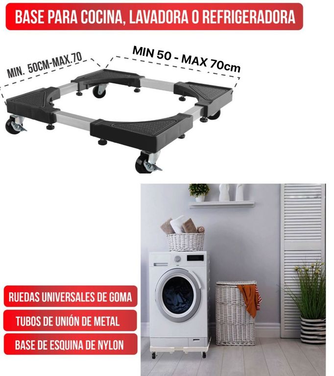 Base grueso a Rueda regulable para Lavadora 200kg