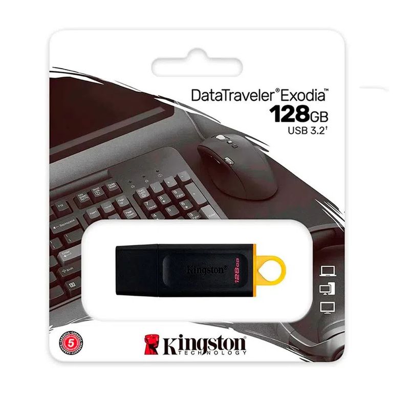 MEMORIA USB 3.2 EXODIA 128 GB NEGRO