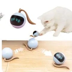 CAT - Juguete para Gatos Bola Giratoria Automática Luces Usb Fofos