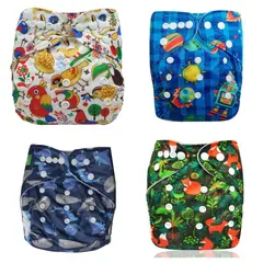 EKOALITAS - Pack 4 - Pañales de Tela Barrera Simple - Boy1 (8 Insert)