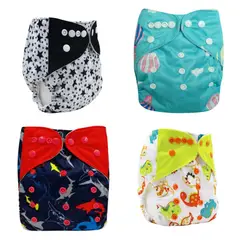 EKOALITAS - Pack 4 - Pañales de Tela Barrera Simple - Boy2 (8 Insert)